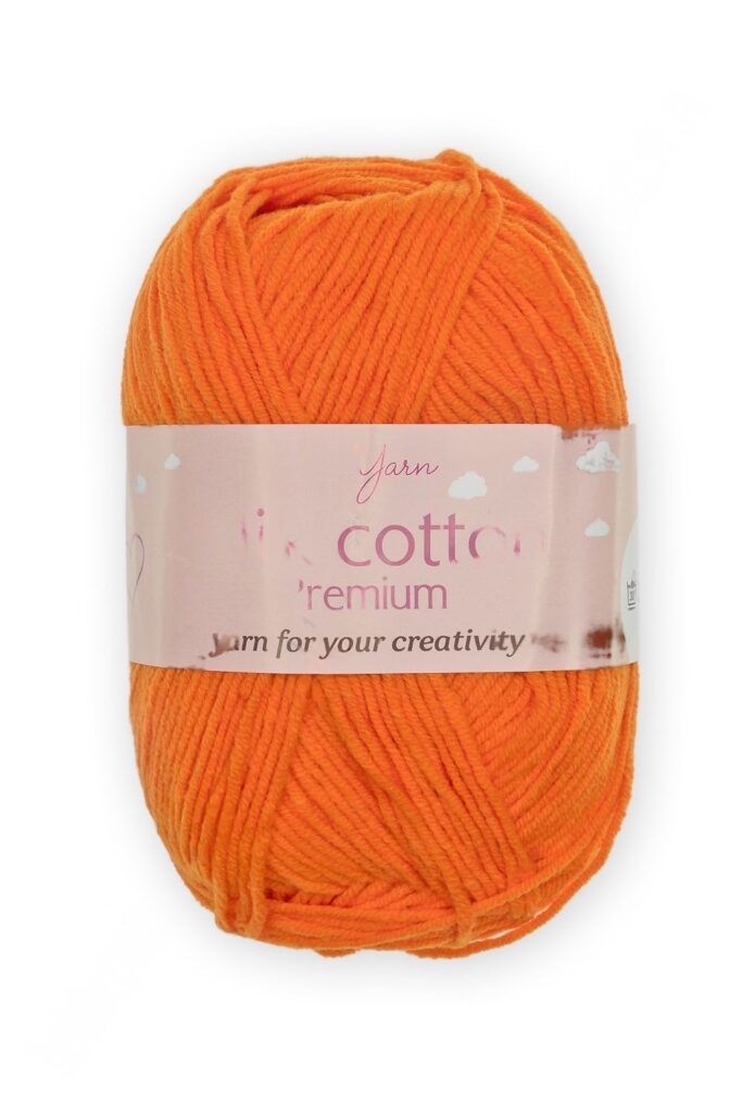 Пряжа "Milk cotton Premium" 50 гр (10 шт) SF-7847, ярко-оранжевый