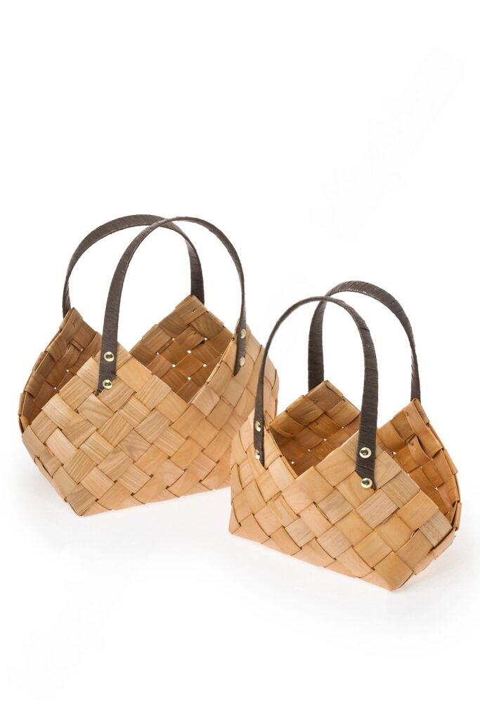 Корзины из секвойи 2 в 1, 30*17*30 см (SF-7968) светло-коричневый