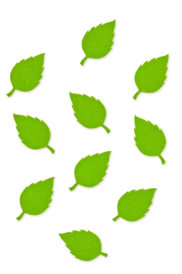 Лазерная вырубка из фетра "Листик №1" 4 см (10 шт) салатовый №933