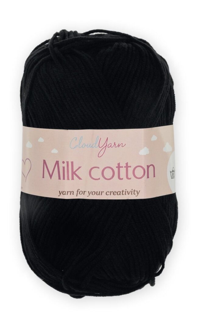Пряжа "Milk cotton" 50 гр (10 шт) SF-7848, черный