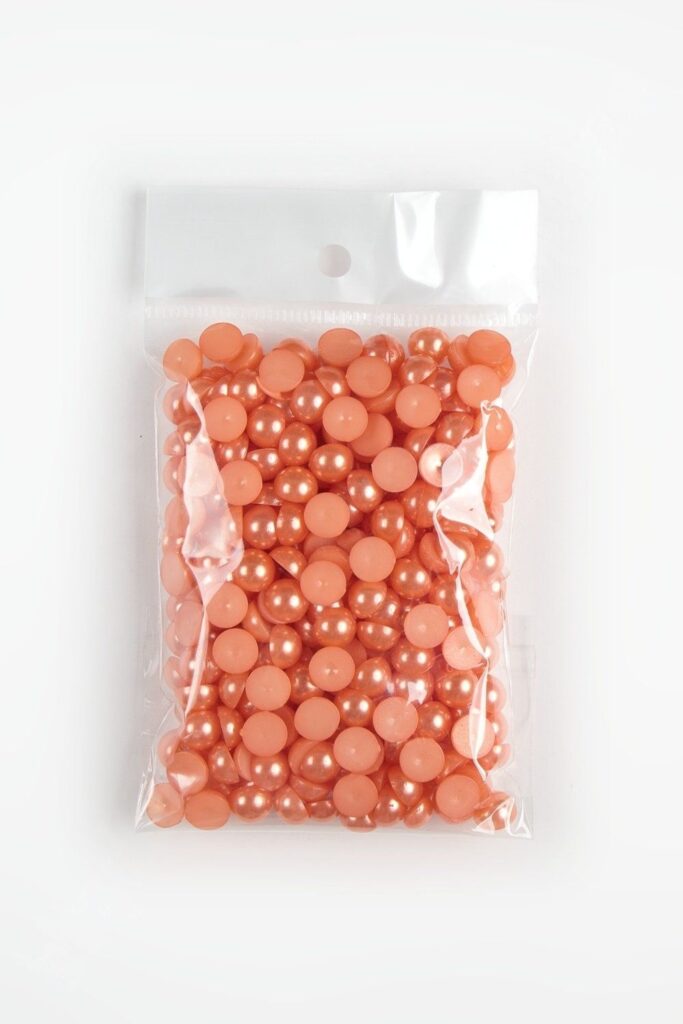 Бусинки половинки под жемчуг 8 мм 50 гр (SF-1450) темно-персиковый №505
